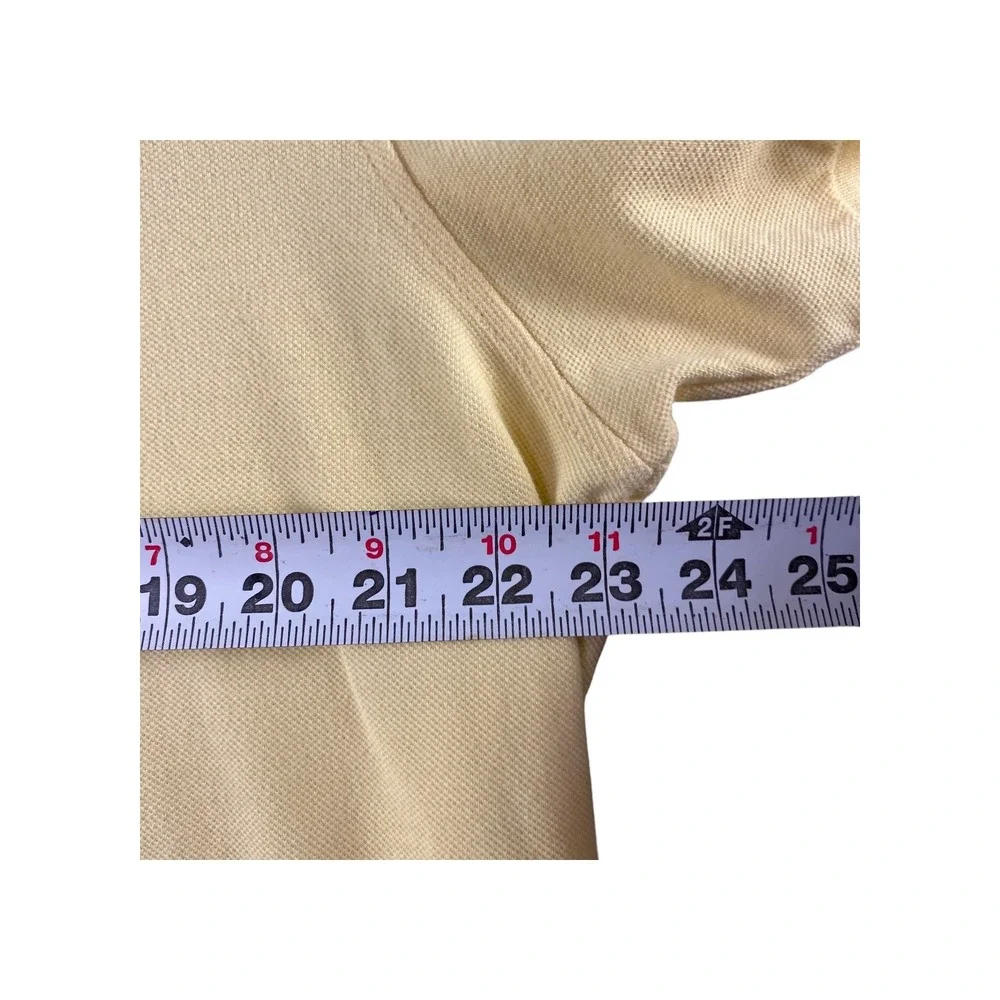 J Crew Polo Shirt Mens‎ XLarge Light Yellow Short Sleeve Embroidered Polo